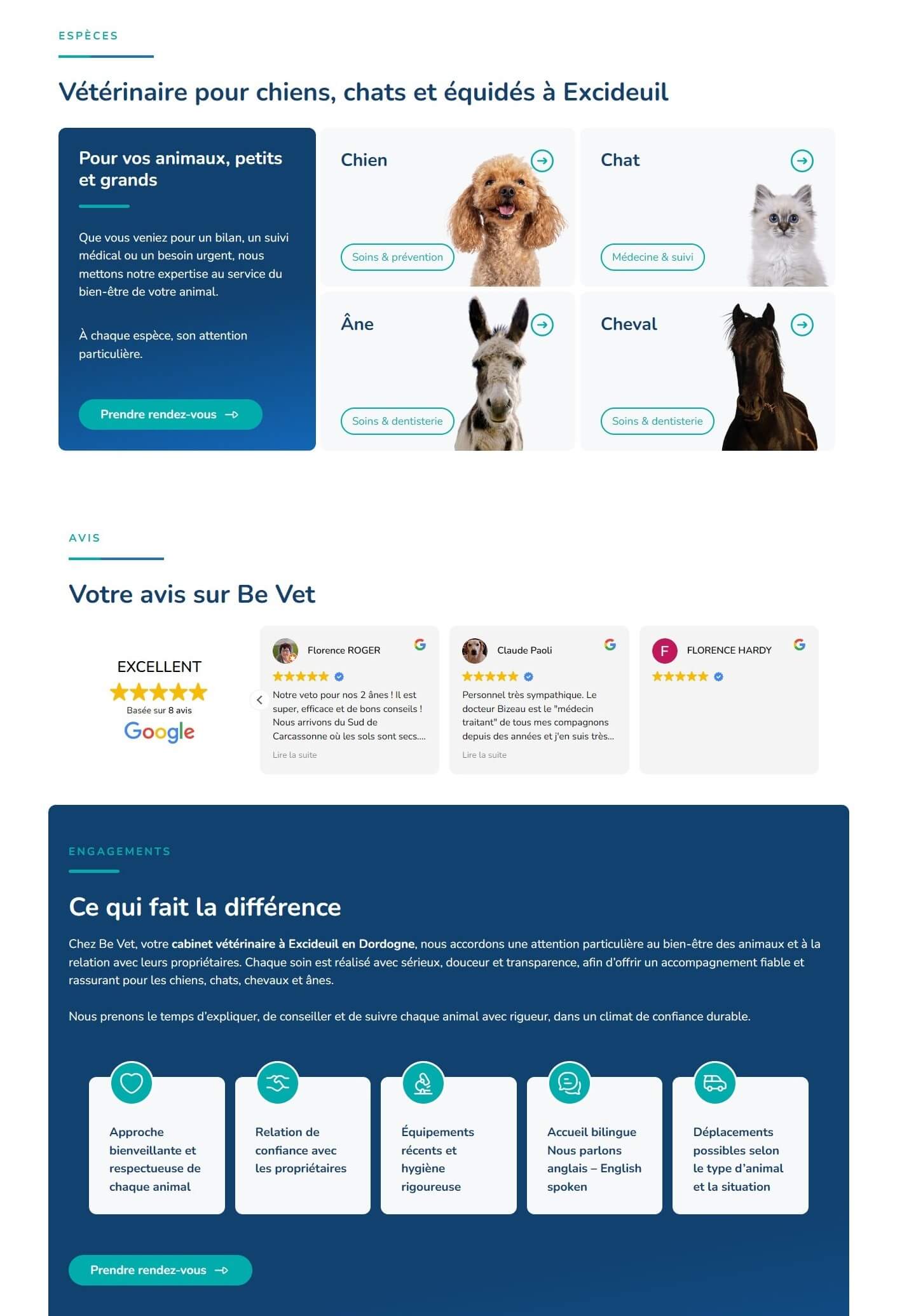 Réalisation de site web pour vétérinaire en Dordogne, Haute-Vienne